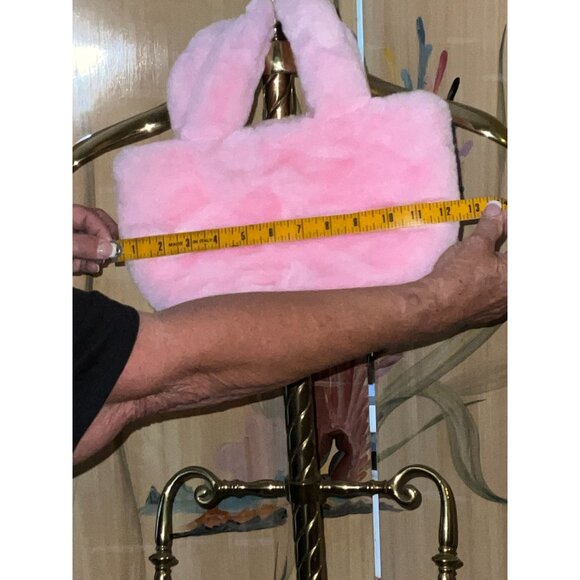 Claire's Pink Fuzzy Purse For Kids - Picture 3 of 6